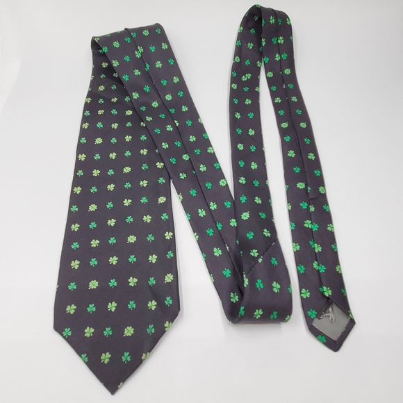 🍀 4 leaf clover☘️ Robert Talbot / Howard & Miller Lucky Collab  necktie - Picture 5 of 13